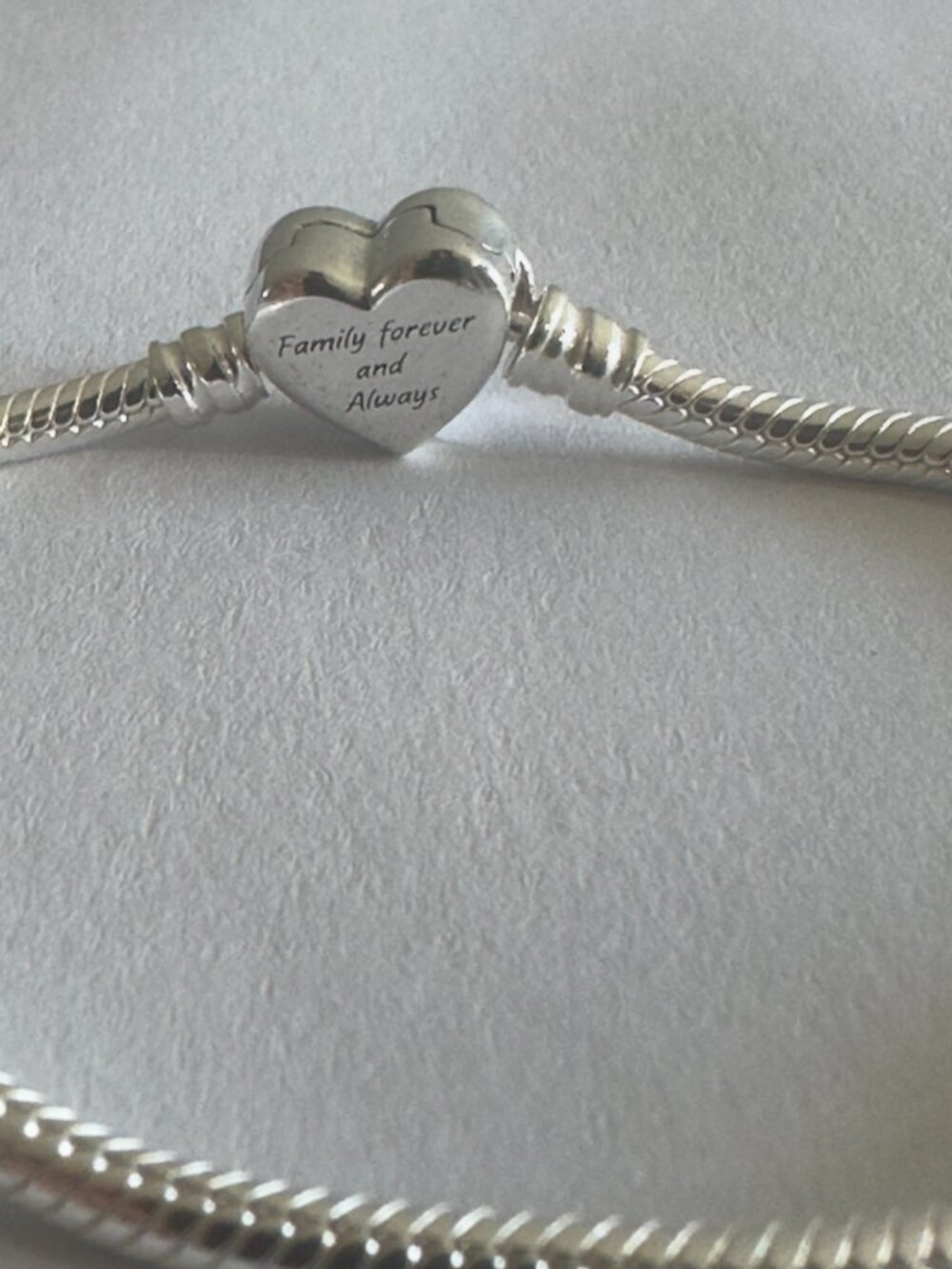 NEW Pandora Moments Silver Snake Chain Bracelet INFINITY Heart Clasp 592645C01 - Picture 3 of 5